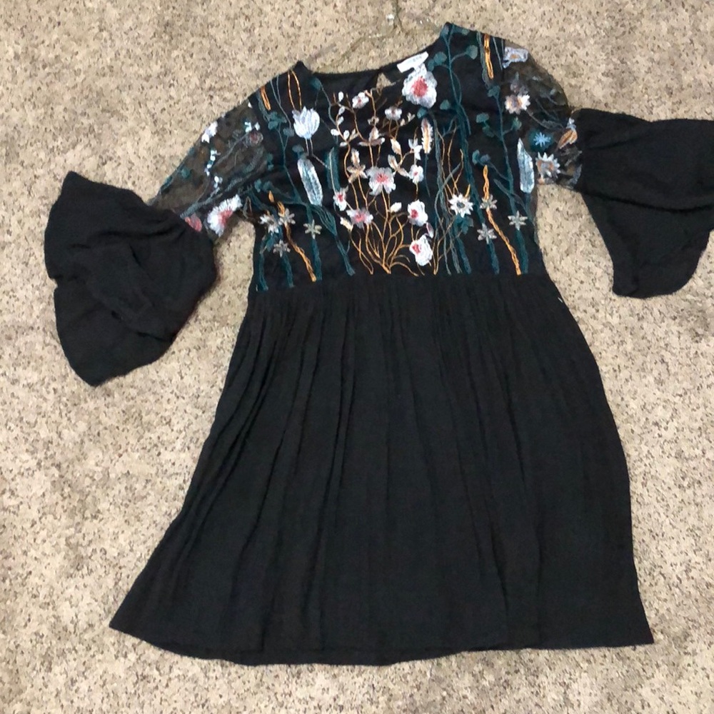 Black and flowered dress